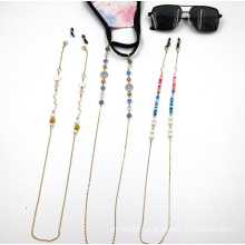 New fashion Design colored Rubber clay discs fresh water pearl  Customize Your Word Chain Sunglasses Chain Holder